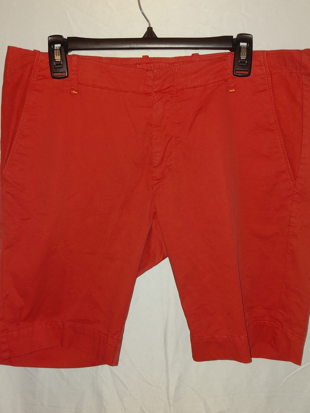 Men's Flat Front Red Shorts - Lightweight Everyday Style #2233